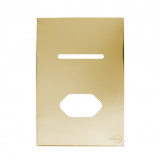 Placa p/ 1 Interruptor + Tomada 4x2 - Novara Glass Dourado
